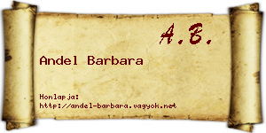 Andel Barbara névjegykártya
