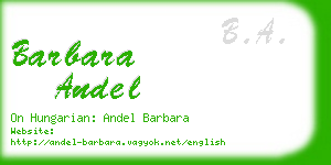 barbara andel business card